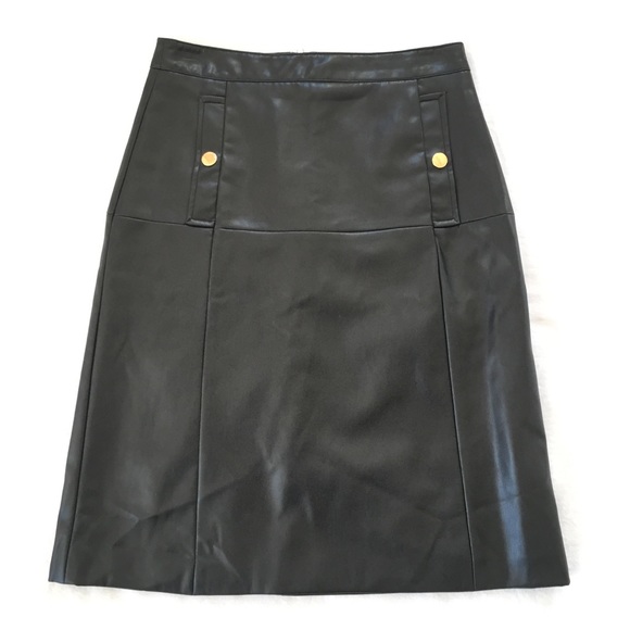Liz Claiborne Faux Leather Black Skirt - Picture 3 of 8